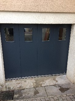 Porte de garage sectionnelle latérale en acier